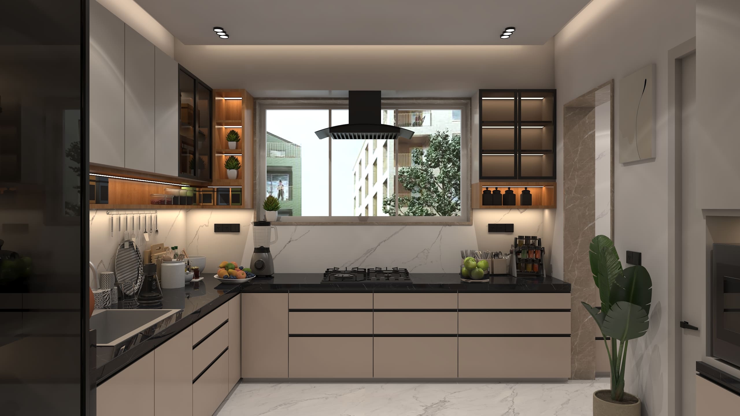 Modern L-Shaped Kitchen